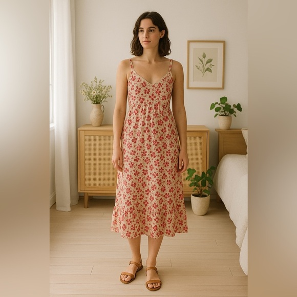 REDOUTE Creation Dress Floral Midi Cottagecore Sz 16W - Picture 1 of 11